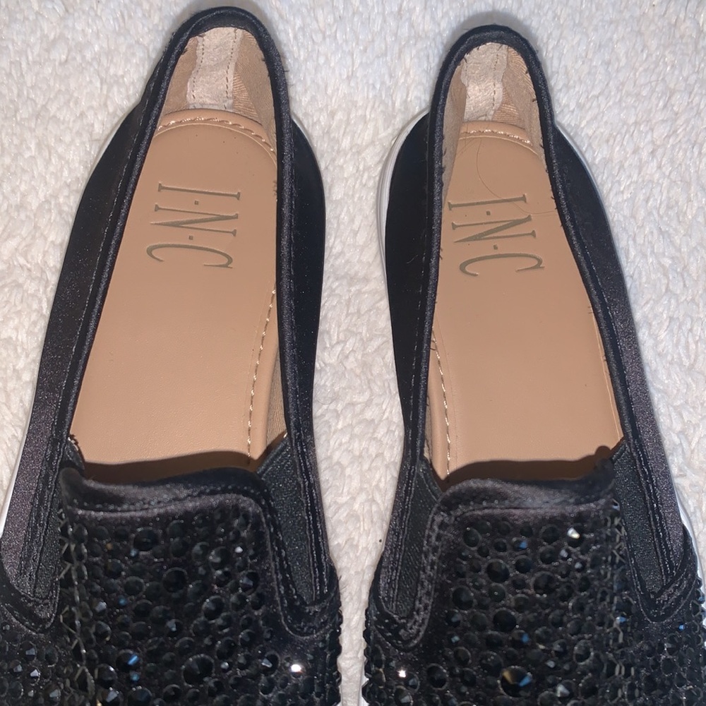 I.N.C. International Concepts Sammee Slip-On Sneakers 6 EUC Black Rhinestones - Picture 4 of 13